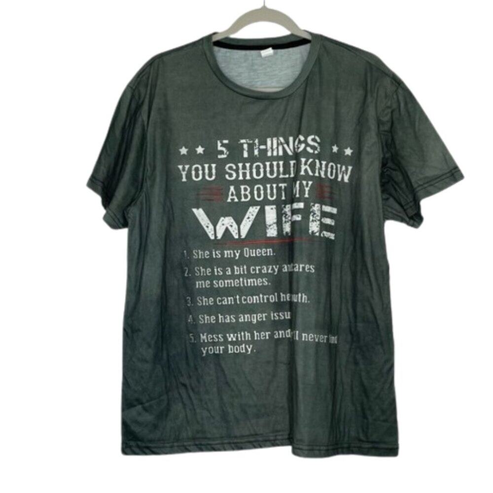 Unbranded personalized funny "wife" quote green t-shirt men's size 3XL